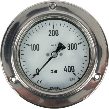 Pressure gauge 7216 diameter 100mm 0-400 panel mount - MA100400P08SS