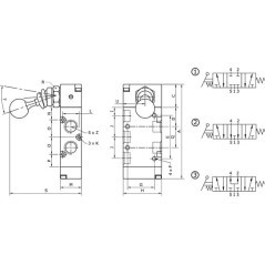 Lever valve 5/3-hand 1/4 inch - MAL53M14CC