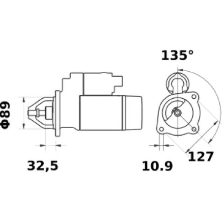 Anlasser, 12 V, 3,2 kW - MS222