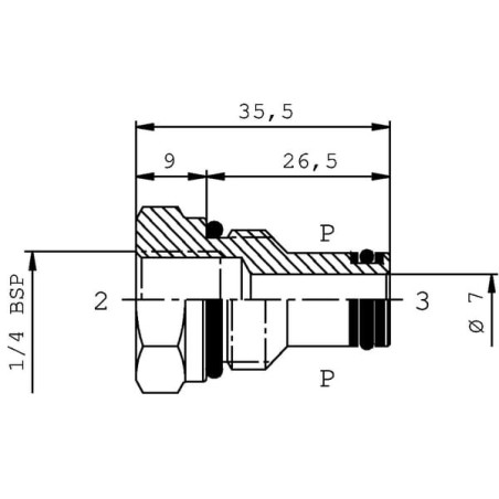 Stopfen SAE 8-2 mit extra T - MPPPSAE82T