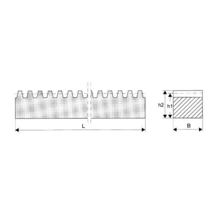 Zahnstange Modul 2 -500mm - MODH20500