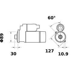 Starter 12V, 4.0KW, 10-teeth, CW, Mahle - MS653