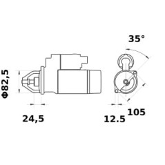 Starter 9V, 2.0kW, 9-teeth, Mahle - MS746