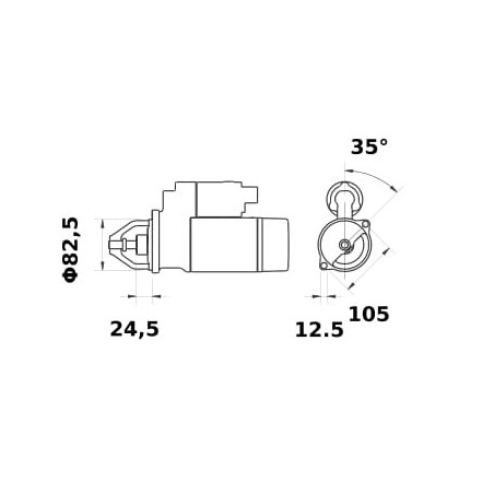 Starter 9V, 2.0kW, 9-teeth, Mahle - MS746