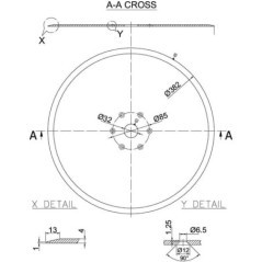 Flat disc 382x4.0mm countersunk hole - N00875A0N