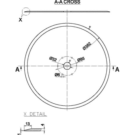 Scheibe flach 382x4,0mm - N00875N