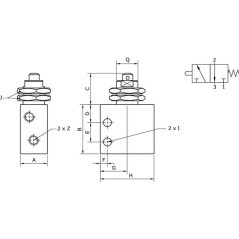Valve 3/2-stem actuated, M5 - MEPP32M5NC