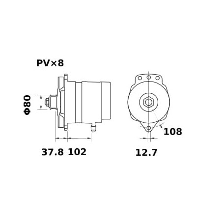 Alternator 48V 180A - MG93