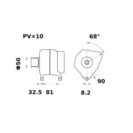 Alternator 14V 200A - MG693