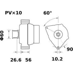 Alternator 14V 150A - MG894