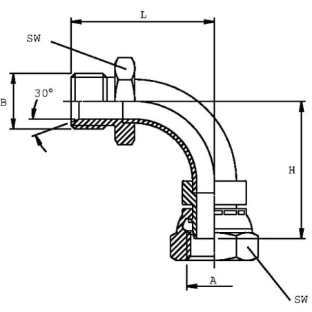 Bogen AG-IG M18x1,5 - MF90M18B