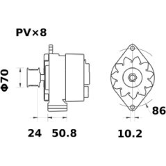 Alternator 14V 120A - MG1046