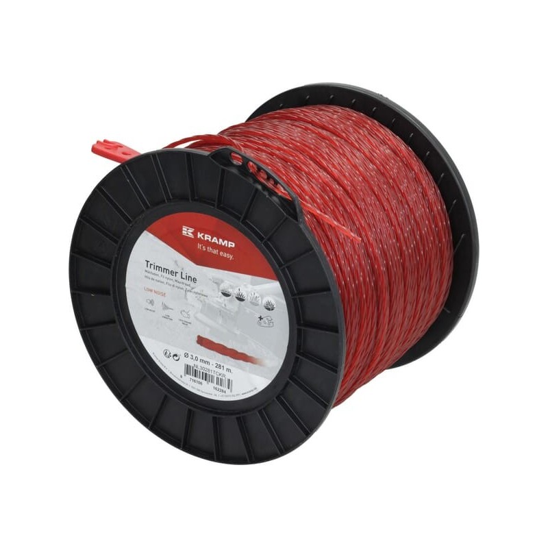 Żyłka tnąca średnica 3 mm 281 m skręcona cicha czerwona Kramp - NL30281TCKR Żyłka tnąca średnica 3 mm 281 m skręcona cicha czerwona Kramp - NL30281TCKR