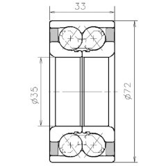 Angular contact ball bearing - NWB01576