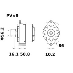Alternator 14V 120A - MG716