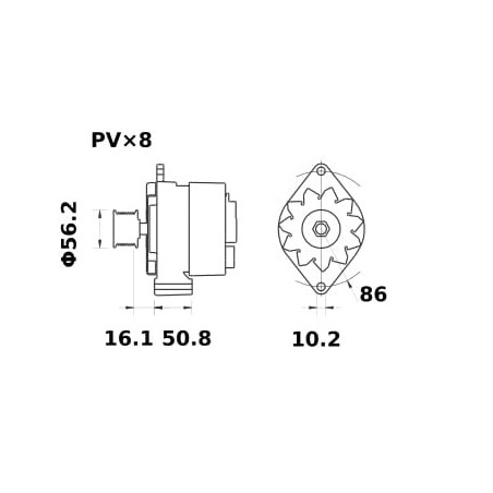 Alternator 14V 120A - MG716