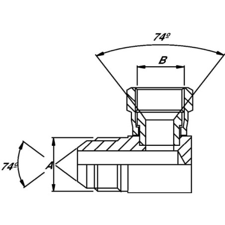 Winkelnippel AG-IG 3/4 JIC - MF9012JK