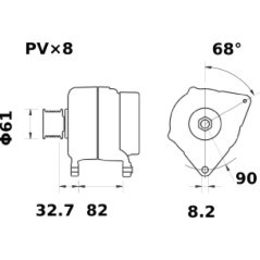 Alternator 14V 200A - MG481