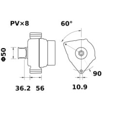 Alternator 14V 150A - MG851