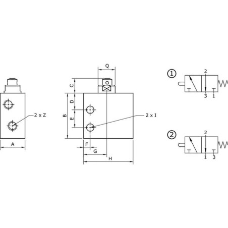 Valve 3/2-stem actuated - MEP32M5NO
