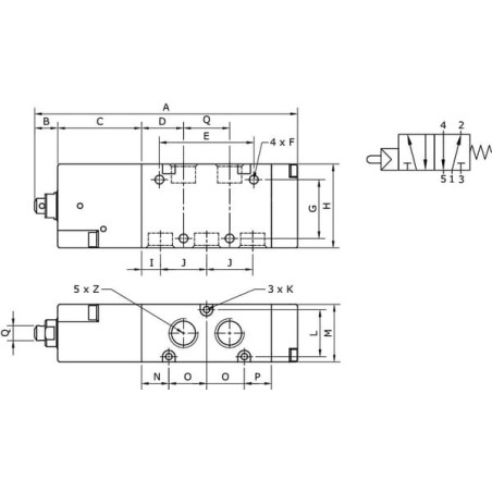 Actuated valve 5/2-stem 1/8 inch - MEP52M18