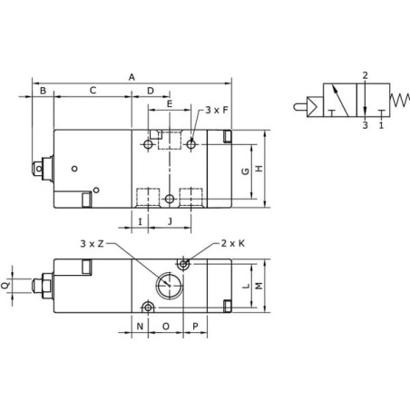 Actuated valve 3/2-stem 1/8 inch - MEP32M18NC