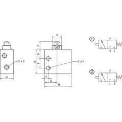Zawór tłoczkowy 3/2-drożny NC M5 - MEP32M5NC