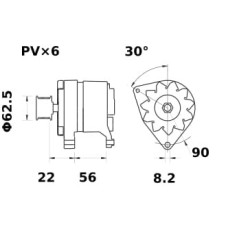 Alternator 14V 120A - MG791