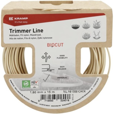Żyłka tnąca średnica 1.6x15 m okrągła Kramp Biocut Starch - NL1615BIOKR