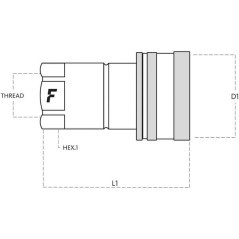Female coupling 3/8 inch BSP ball type - NS38GASF