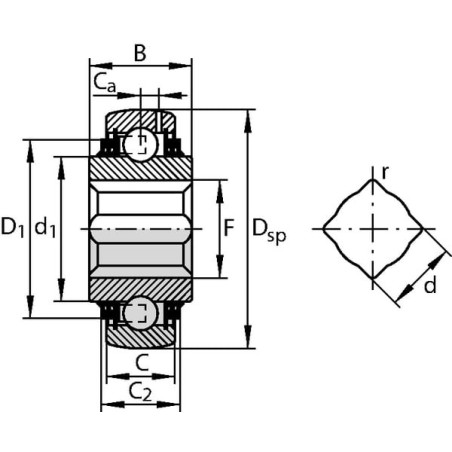 Disc harrow bearing - NWB00608