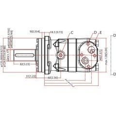 Orbit motor, shaft diameter 40, standard - OMT250151B3002