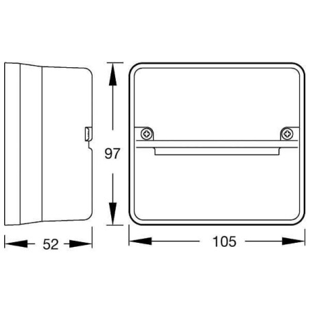 Lampa kierunkowskazu i postoju halogenowa, przednia, kwadratowa 12/24V przykręcana 105x97x52 mm Britax - P908706
