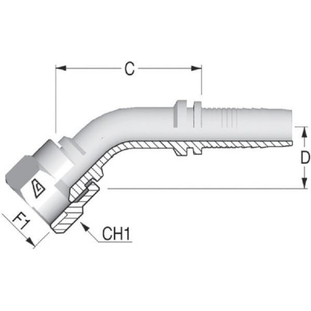 Insert DN08-9/16-UNF-45 stopni - PA8945