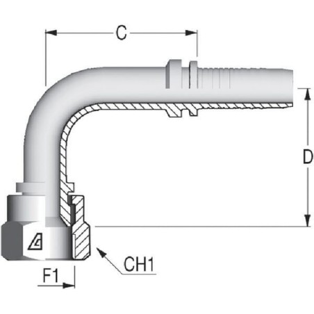 Insert DN10-3/4-UNF-90 stopni - PA101290L