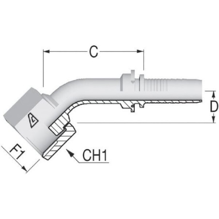 Insert DN13-13/16 ORFS-45 stopni - PAV131345