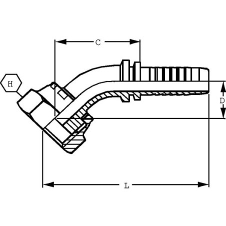 Insert DN13-11/16 ORFS-45 stopni - PAV131145