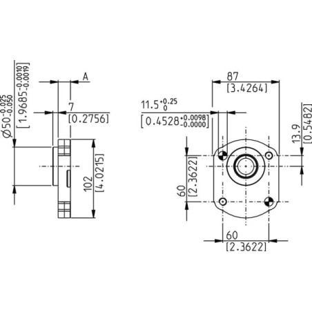 Front flange PLP20/B5-ALU - PLP920B5