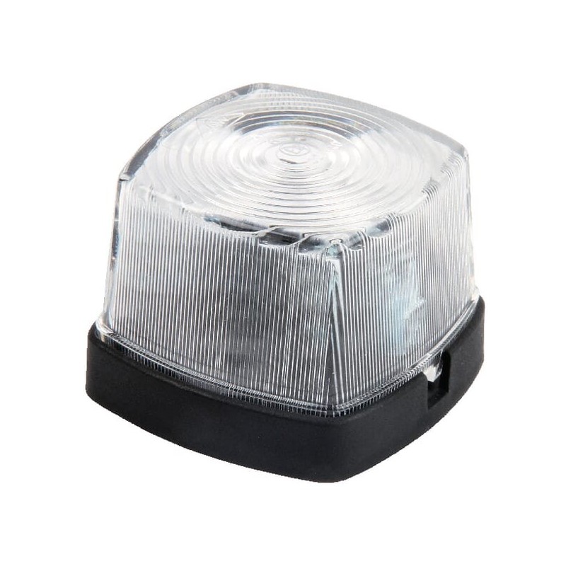 Marker light square, 12V, transparent, Flat plug, Geka - PL62 Marker light square, 12V, transparent, Flat plug, Geka - PL62
