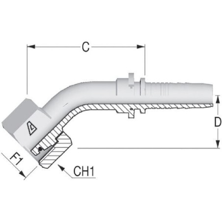 Insert DN08-M20x1,5-12S-45 stopni - PGSO82045