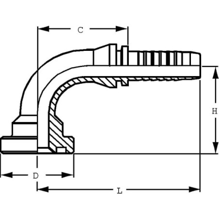 Insert with flange DN50-diameter 60.3mm-90 stopni - PFL502490