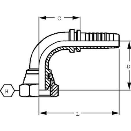 Insert DN08-M16x1,5-10L-90 stopni - PGL81690