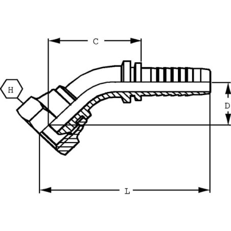 Insert DN08-M16x1,5-10L-45 stopni - PGL81645