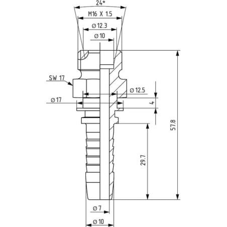 Pr.Armat. DN10-M16x1,5 Linde - PRL1010