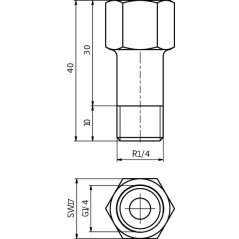 Przedłużacz G 1/4 30 mm - PRM9260011700