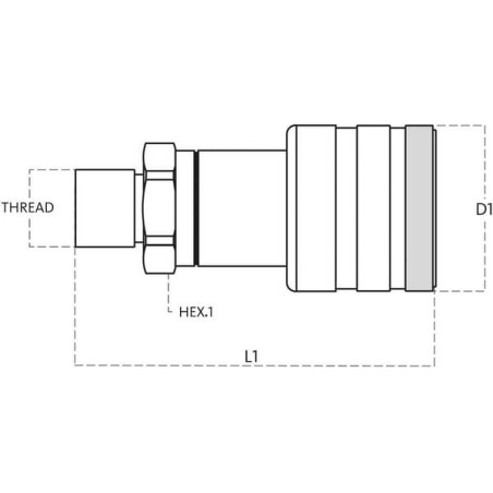 Female coupling 3/8 - 3/8 NPT - PVVM138NPTF