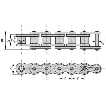 Rollenkette 1 1/2x1 - R38SH