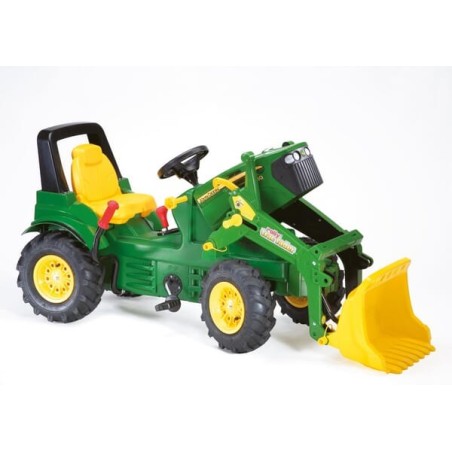 Traktor z napędem na pedały i ładowaczem John Deere 7930 z hamulcami, przekładnią i kołami pneumatycznymi wiek od 3 lat RollyFar
