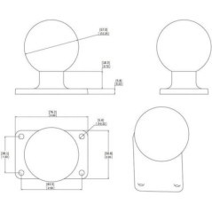 Rectangle base with 2,25 inchball - RAMD202U23