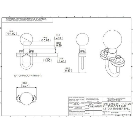 Mounting bracket 1/2 inch- 1 inch C - RAMC231